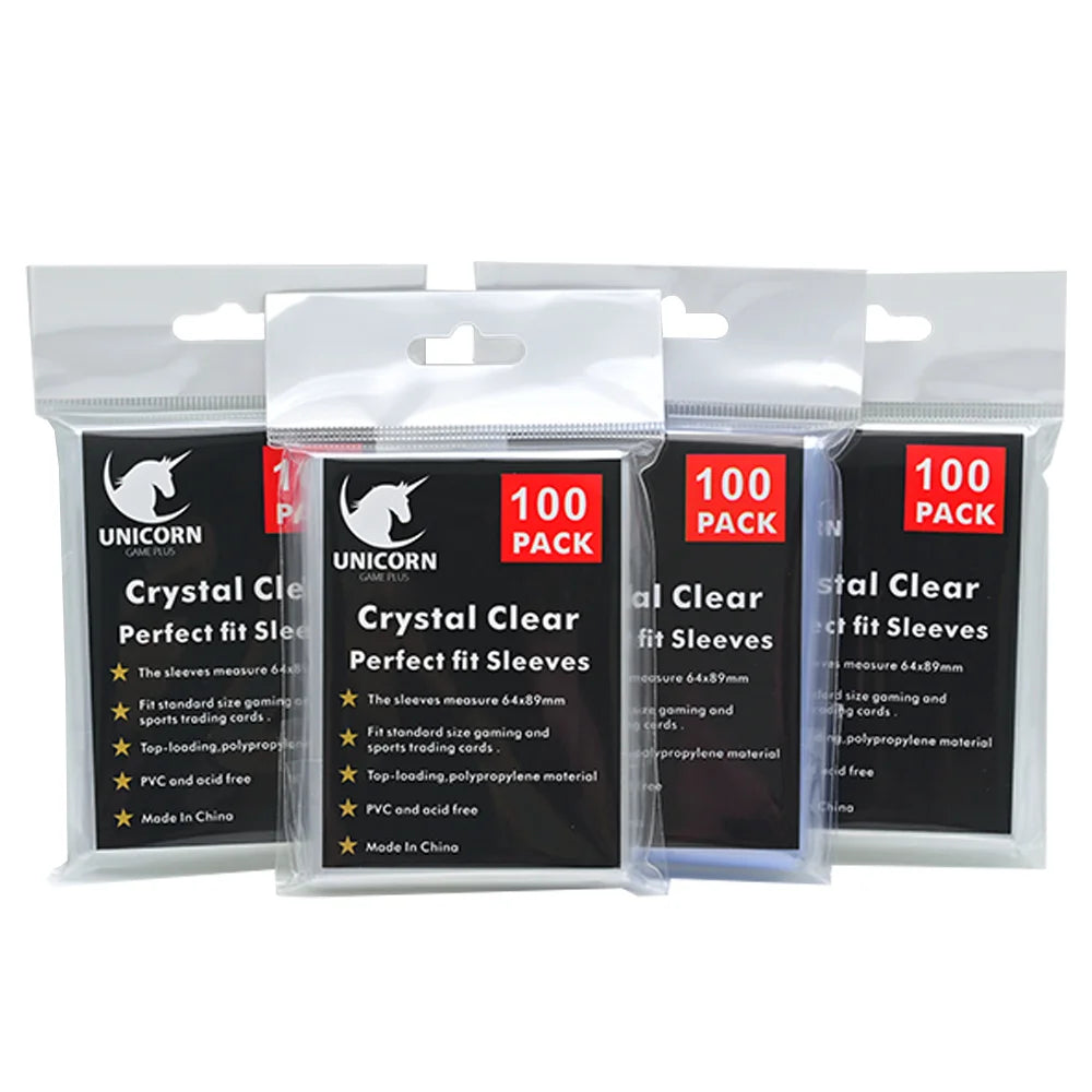 Lot de 100 sleeves transparentes pour cartes Pokémon, MTG et TCG