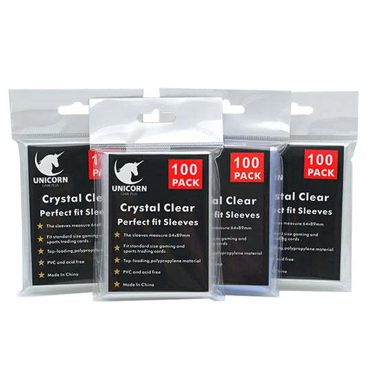 Lot de 100 sleeves transparentes pour cartes Pokémon, MTG et TCG