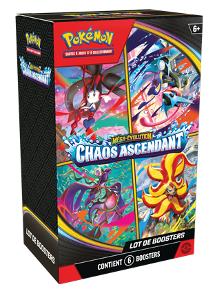 Bundle Pokémon Méga-Évolution Chaos Ascendant contenant 6 boosters